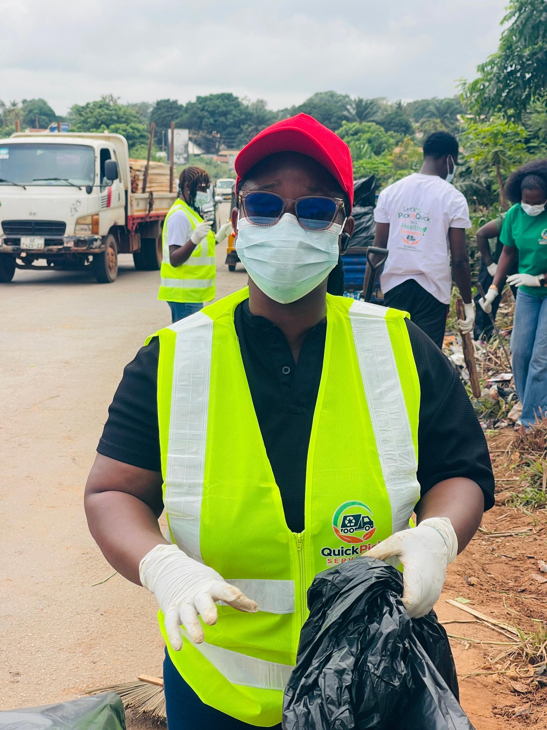 QuickPick volunteer in a hi-vis vest